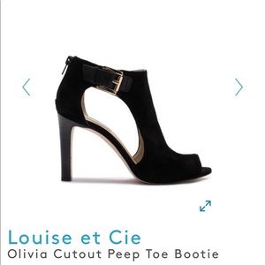 Peep toe heeled booties